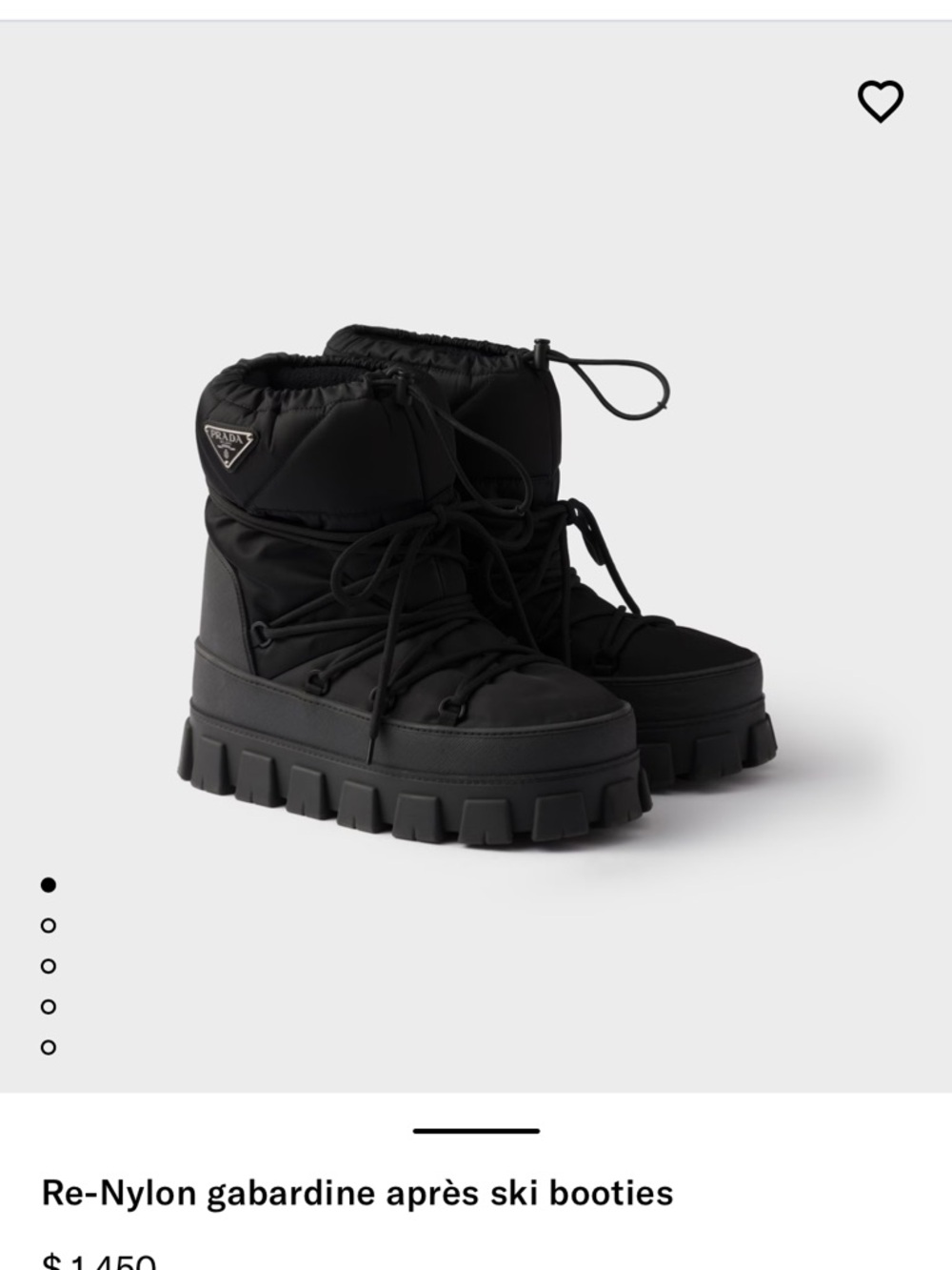 Prada Black Padded Nylon Lug-Sole Boots - Picture 4 of 4